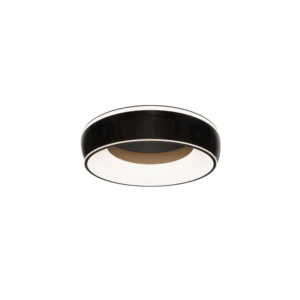 WAC Ringwall Flushmount 19in 4CCT - Black & Chrome Finish - Image 1