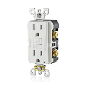 Leviton 15 Amp Tamper Resistant Self-Test Smartlock Pro Slim GFCI - 125V- White - Image 1