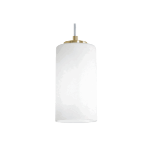 AFX Leo 4" Pendant - Antique Brass/White Shade - Image 1