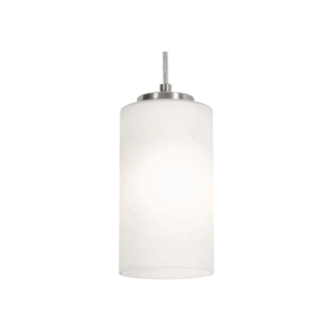AFX Leo 4" Pendant - Satin Nickel/White Shade