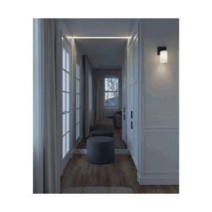 AFX Leo 5" Vanity Light - Matte Black/White Shade - Image 2