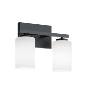 AFX Leo 13" 2-Light Vanity -  Black/White Shade - Image 1