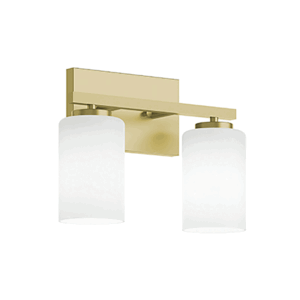 AFX Leo 13" 2-Light Vanity - Light Antique Brass/White Shade
