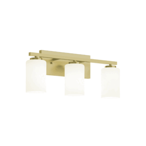AFX Leo 22" 3-Light Vanity - Light Antique Brass/White Shade - Image 1