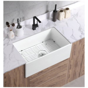Glacier Rectangular Single Bowl Ceramic Apron Kitchen Sink - Image 1