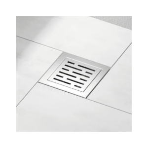 6 Inch Square Shower Floor Drain, 316 Stainless Steel - Linear Design - Image 1