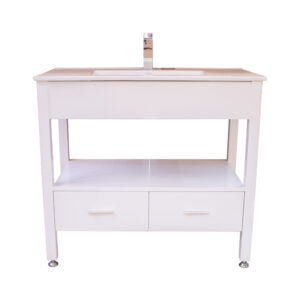 Glacier Loft 36″ Sink & Solid Wood Cabinet Unit - White - Image 1