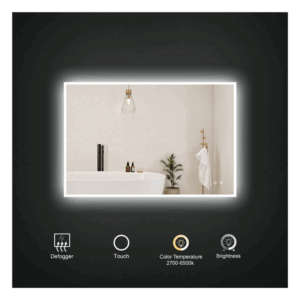 Glacier 48" x 32" x 1.18" Touch control, Front lighted LED mirror - 2700K-6500K - Image 3