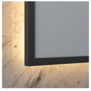 Glacier 24" x 30" x 1.25" Back Lighted LED Mirror- Matte Black Aluminum Frame - Image 2