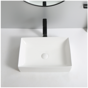 Glacier Rectangular Vessel Sink - Glossy White - 500*395*140mm - Image 2