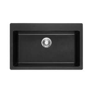 Glacier PL9207 Quartz Granite Kitchen Sink - Black - Image 1