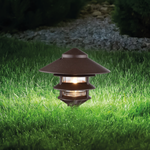 Nuvo 3 Louver Pagoda Large Pathway Light - Old Bronze - Image 4