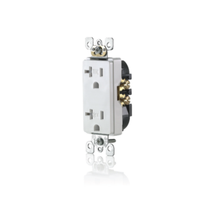 Leviton Decora 20 AMP Tamper Resistant Duplex Receptacle - White - Image 2