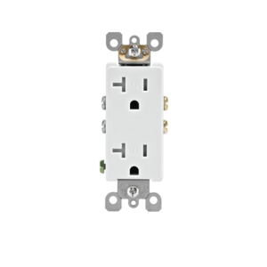 Leviton Decora 20 AMP Tamper Resistant Duplex Receptacle - White - Image 1