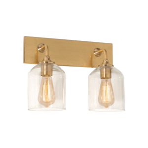 AFX William 15" 2-Light Vanity - Satin Brass Finish - Image 1
