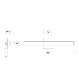 WAC 24" Slim Bath & Vanity Light - Brushed Nickel - Image 2
