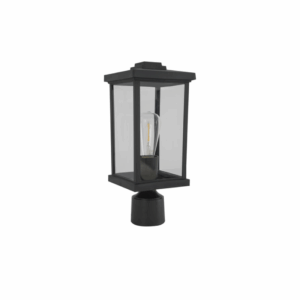 Craftmade Resilience 1 Light Post Mount - Textured Black w/ Clear Glass Shade - Image 1