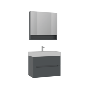 Platinum Altitude Mirror for 80cm Vanity  - Matte Anthracite - Image 2