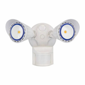 Westgate 20W 2-Head Security Light w Motion Sensor - White - Image 1