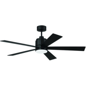 Craftmade McCoy 52" 5-Blade Matte Black Ceiling Fan w/ Light Kit - Indoor Only