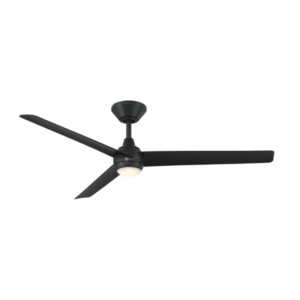 Modern Forms Pisces 54" Ceiling Fan in Matte Black/ Alabaster Light Shade - Image 1