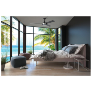Eglo Pierport 52" Matte Black/Brushed Nickel w Light Ceiling Fan - AC Motor - Image 3