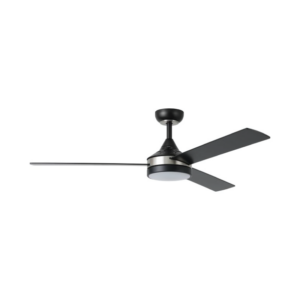 Eglo Pierport 52" Matte Black/Brushed Nickel w Light Ceiling Fan - AC Motor - Image 1