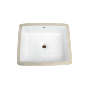Glacier Rectangular Ceramic Undermount Sink in Matte White - Image 2