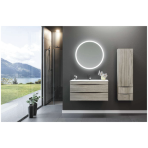 Platinum Pluto Cabinet Only - 80CM with Double Drawer - in Dublin Finish - Image 2