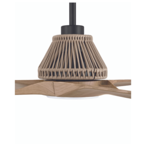 Craftmade 56" Sea Scape Ceiling Fan in Flat Black w/ Light Wood Grain Blades - DC Motor - Image 2