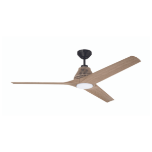 Craftmade 56" Sea Scape Ceiling Fan in Flat Black w/ Light Wood Grain Blades - DC Motor - Image 1