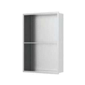 Milano Shower Niche with Shelf in Brushed Finish - Stainless Steel - Image 1