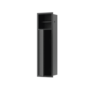 Milano Recessed Toilet Paper Holder with Toilet Brush Holder in Matte Black Stainless Steel - Image 1