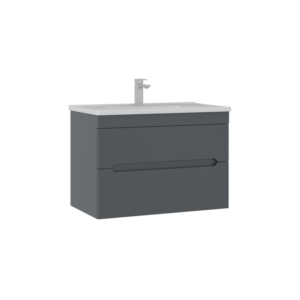 Platinum Trend Cabinet - 80CM - Double Drawer - 80W X 46D x 55H CM - Matte Anthracite Finish - Image 1