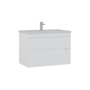 Platinum Trend Cabinet - 80CM - Double Drawer - 80W X 46D x 55H CM - Matte White Finish - Image 1