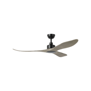 Eglo Westerly 60" Ceiling Fan in Black/Driftwood - Damp Listed